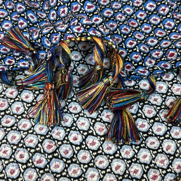 Umgee Mixed Print Tassel Detail Open Front Kimono Wrap M/L - Picture 10 of 10